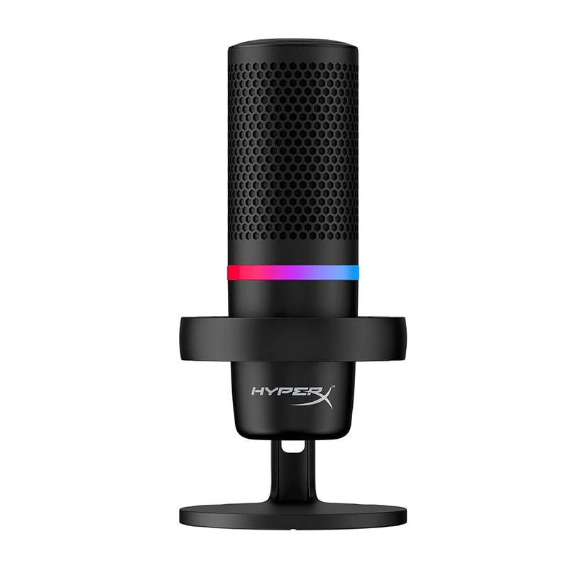 HyperX DuoCast RGB USB Condenser Microphone for PC, PS5, PS4, Mac, Low profile Shock Mount, Cardioid, Omnidirectional, Pop Filter, Black, 4P5E2AA